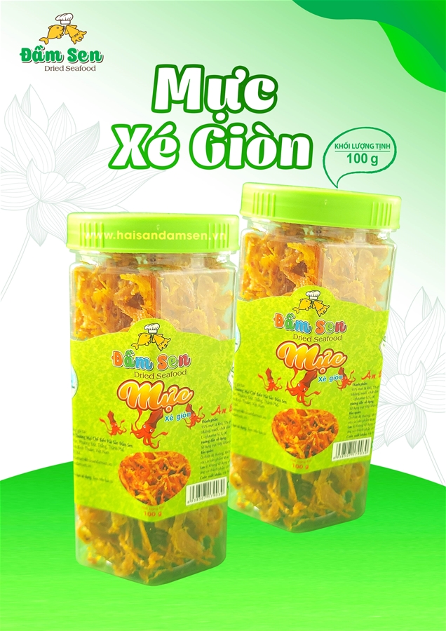 MỰC XÉ GIÒN ĂN LIỀN ĐẦM SEN